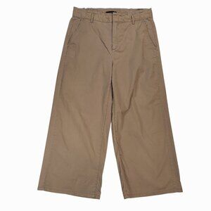 Banana Republic Womens Wide-Leg Khaki Pants Size 8 Beige Cotton Blend